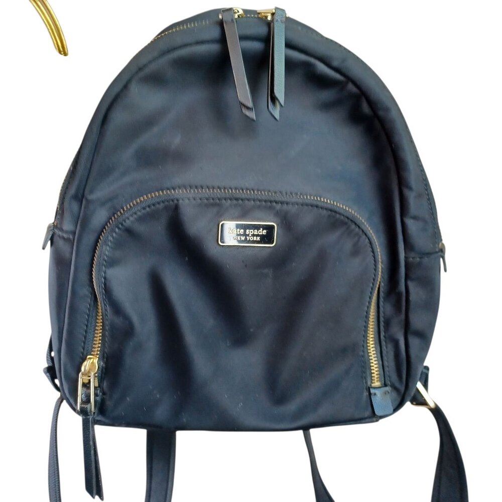 Kate Spade New York Backpack Black Nylon 11" Tall Pockets‎ Adjustable Straps